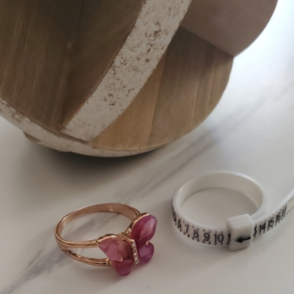 Pink Butterfly & Rhinestone Ring NWOT - Picture 14 of 14